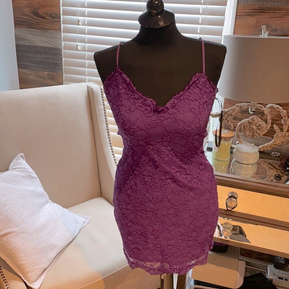 🐣NBD size small purple Lace mini dress - Picture 1 of 4